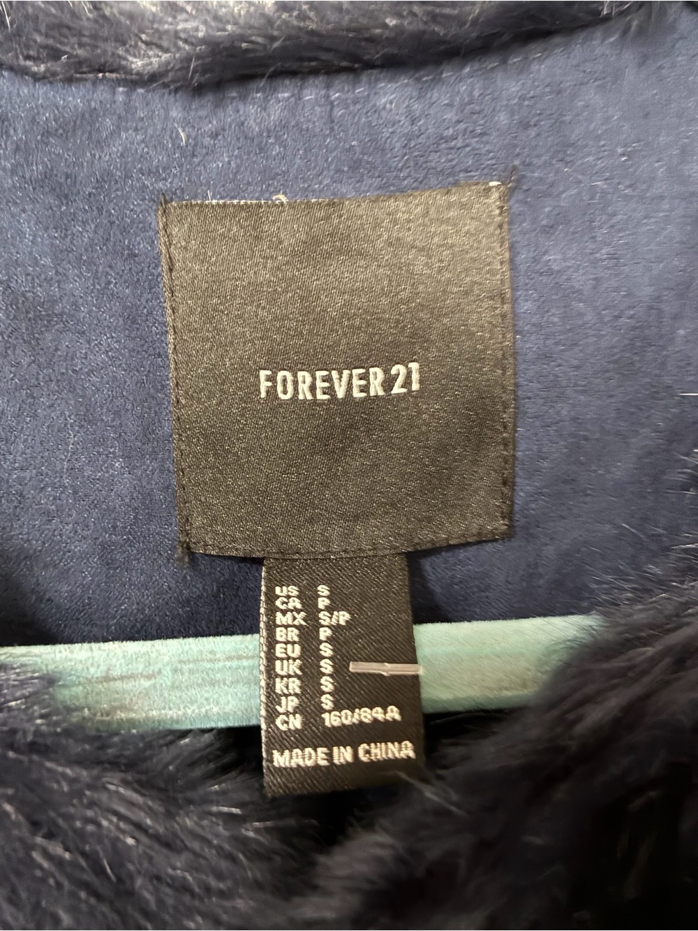 Forever 21 Navy Faux Fur Teddy Jacket - Picture 4 of 4